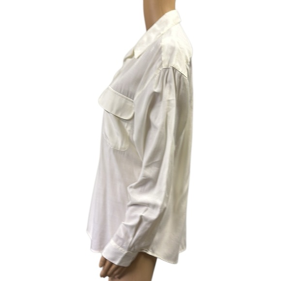 Vintage Partners by Mervyns Long Sleeve Button Up Double Flap Pocket Blouse M - Picture 2 of 11
